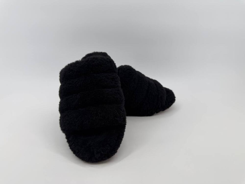 UGG Slippers Women EU 37 Black Shearling Slide Cozy Fur Sandals